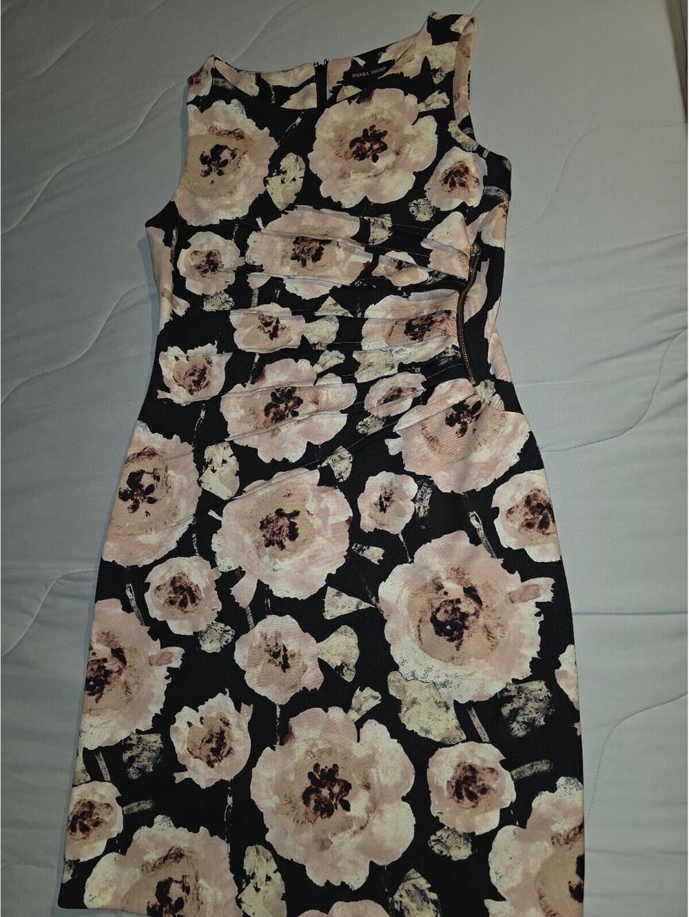 Ivanka Trump - Floral Spring Summer Party Dress Wedding Guestwear Black/Pink 10